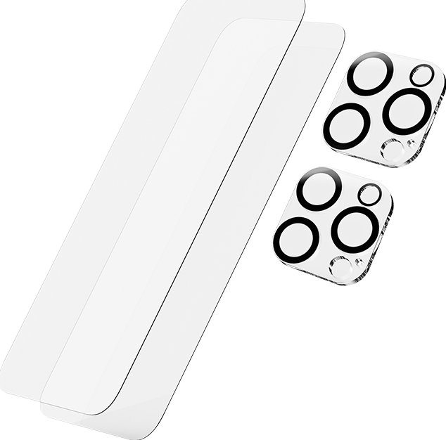 AT&T Essentials Tempered Glass 2 Pack Screen Protectors + 2 Pack Camera Protectors - iPhone 16 Pro
